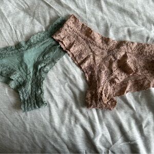 Victoria's Secret Lace Panties - Green and Brown